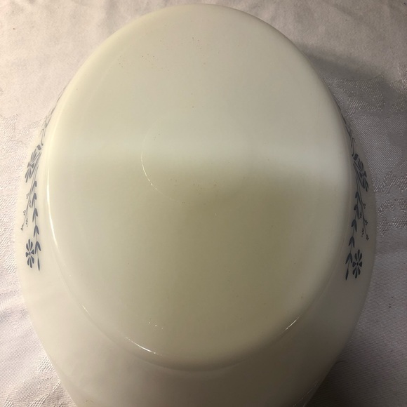 Vintage Milk Glass blue floral divided dish - Picture 5 of 9